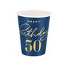 Imagen de Vasos Azul Happy Birthday 50 cartón (6 unidades)