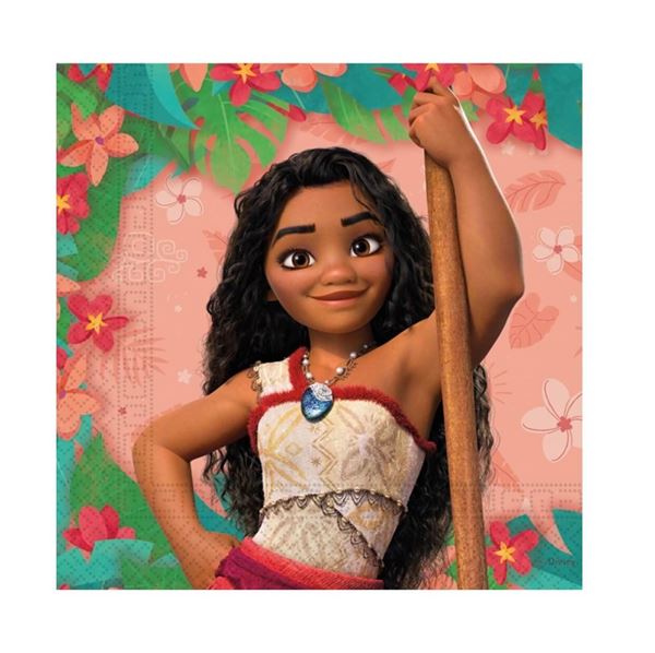 Imagen de Servilletas Vaiana 2 Disney papel 33cm (20 unidades)