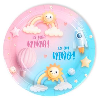 Picture of Platos Baby shower Dulce cartón 23cm (6uds)