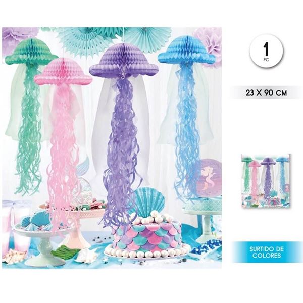 Imagens de Decoración Colgante de Medusas de Papel Mix (1 unidad)