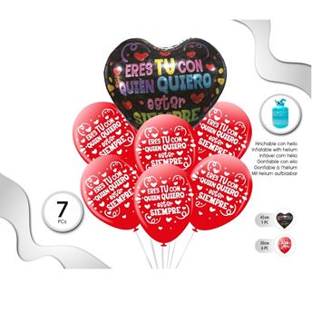 Imagen de Bouquet Globos Eres tú con quien quiero estar (7uds)