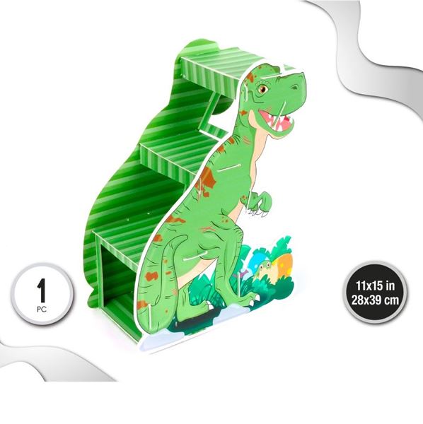 Imagen de Soporte Stand Cupcakes Dinosaurio T-Rex Cartón 28x39 cm