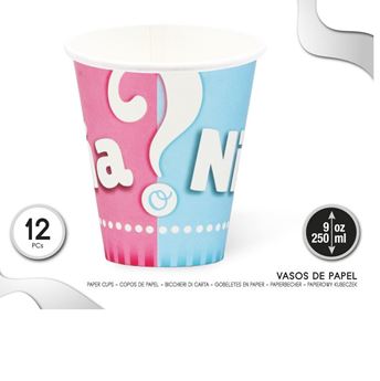 Imagens de Vasos Niña o Niño cartón 250ml (12uds)