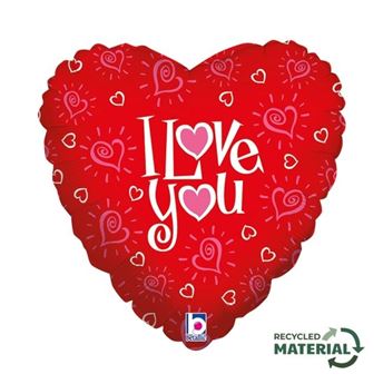 Imagen de Globo I Love You Rojo corazones Foil 36cm