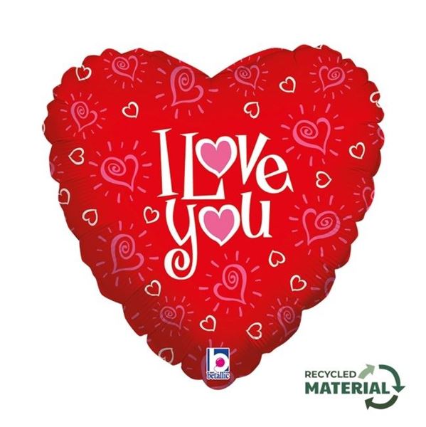 Imagen de Globo I Love You Rojo corazones Foil 36cm