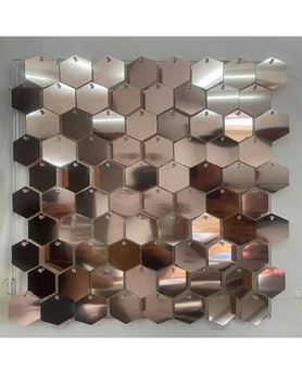 Imagen de Paneles de lentejuelas plateadas brillantes hexagonales 30x30cm (10 unidades)