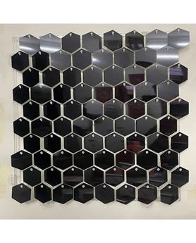 Imagen de Paneles de lentejuelas negros brillantes hexagonales 30x30cm (10 unidades)