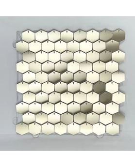 Picture of Paneles de Lentejuelas Champán Mate Brillantes Hexagonales 30x30cm (10 unidades)