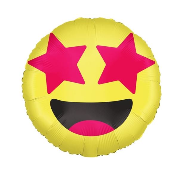 Picture of Globo Emoji Emoción Estrellas Foil (46cm)