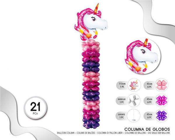 Imagen de Columna con Globos Tema Unicornio