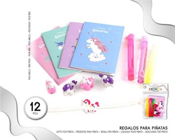 Imagens de Pack de Regalos para Piñata – Tema Unicornio (12 piezas)