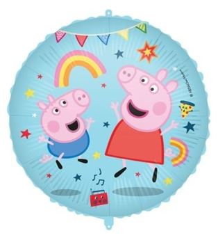 Imagen de Globo Peppa Pig y George Foil con Cinta y Peso(46cm)