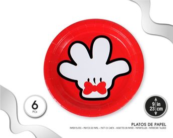 Picture of Platos Mickey Mano cartón 23cm (6 unidades)