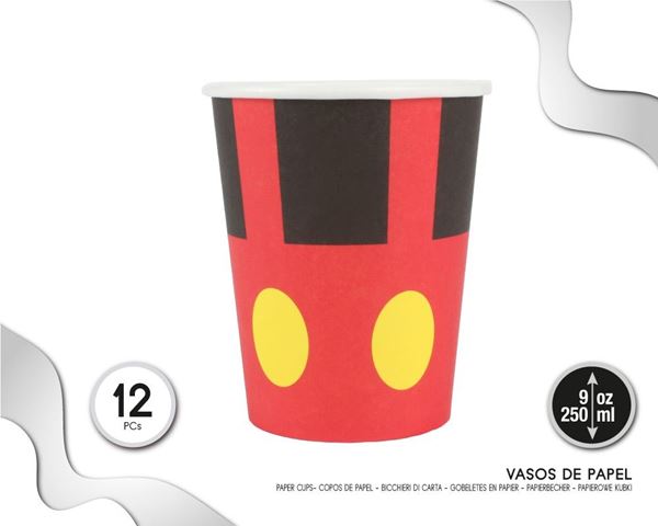 Imagen de Vasos Mickey Peto 250ml (12 unidades)