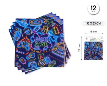 Imagens de Servilletas Game Zone 33x33cm (12 unidades)