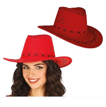 Imagens de Sombrero de Vaquero cowboy Rojo con Tejido