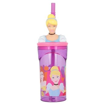 Imagen de Vaso Princesas Disney 3D con Pajita - 360 ml