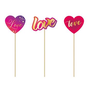 Imagens de Topper Decorativo para Flores "Love" (Pack de 3 piezas)