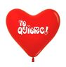 Imagen de Globos Forma Corazón Te Quiero Látex 30cm (12uds)