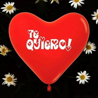 Imagen de Globos Forma Corazón Te Quiero Látex 30cm (12 unidades)