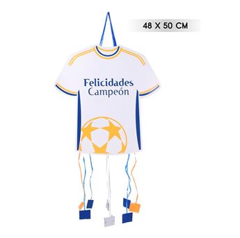 Picture of Piñata Fútbol Camiseta Madrid Felicidades Campeón (50cm x 48cm)