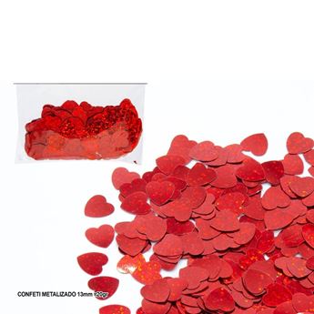 Imagen de Confeti Metálico Corazones Rojos (20g)