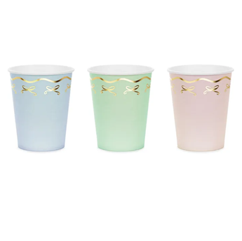 Imagen de Vasos Pastel Elegantes Mix Dorado cartón 220ml (6 unidades)