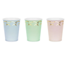 Imagen de Vasos Pastel Elegantes Mix Dorado cartón 220ml (6 unidades)