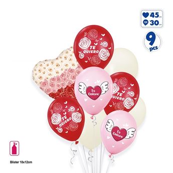 Picture of Set Globos Te Quiero Foil y Látex (9 unidades)