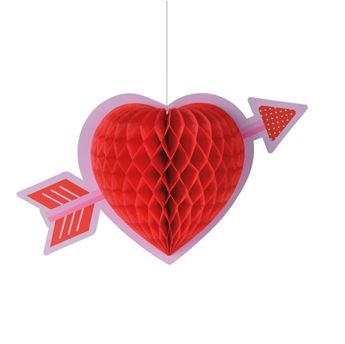 Imagen de Decoración Colgante Corazón con Flecha papel 35cm