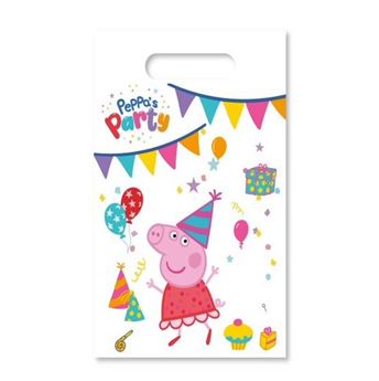 Imagen de Bolsas Peppa Pig Cumpleaños plástico (6 unidades)