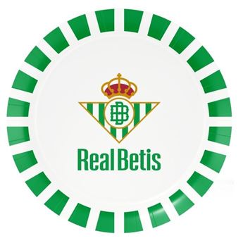 Imagen de Platos Fútbol Real Betis cartón 23cm (8 unidades)