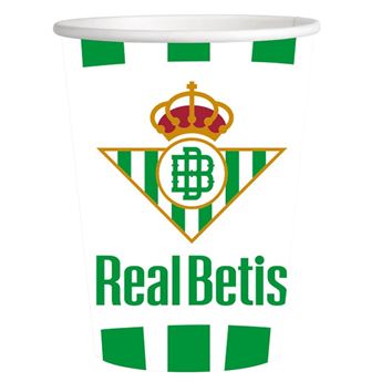 Imagen de Vasos Fútbol Real Betis cartón 250ml (8 unidades)