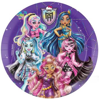 Imagen de Platos Monster High cartón 23cm (8 unidades)