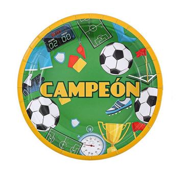 Imagen de Platos Fútbol Cumpleaños cartón 18cm (6 unidades)