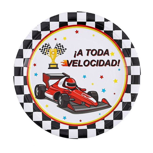 Imagen de Platos Carreras A toda Velocidad cartón 23cm (6 unidades)