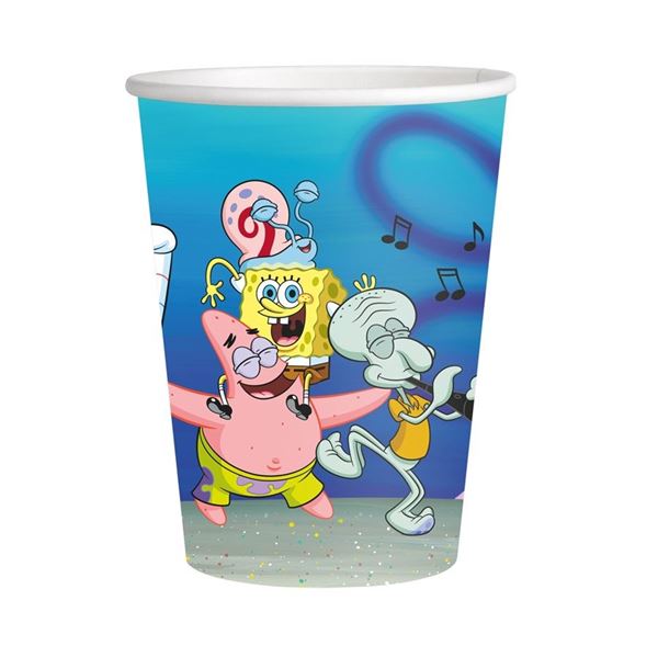 Imagen de Vasos Bob Esponja y Amigos cartón 250ml (8 unidades)