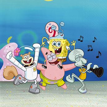 Imagen de Servilletas Bob Esponja y Amigos papel 33cm (20 unidades)