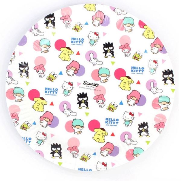 Imagen de Platos Hello Kitty y Amigos cartón 23cm (6 unidades)