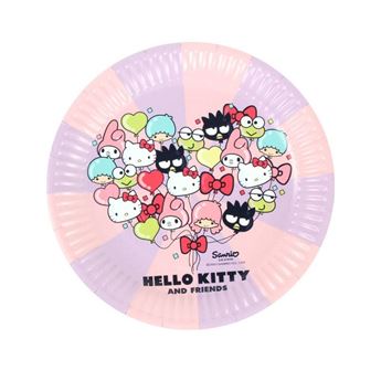 Imagen de Platos Hello Kitty y Amigos cartón 18cm (6 unidades)