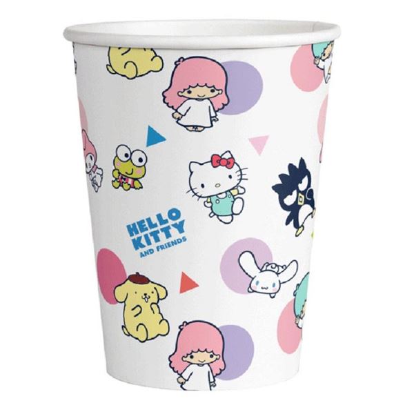 Imagen de Vasos Hello Kitty y Amigos cartón 250ml (12 unidades)