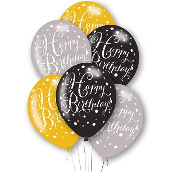 Picture of Globos Happy Birthday Elegante Látex (6)