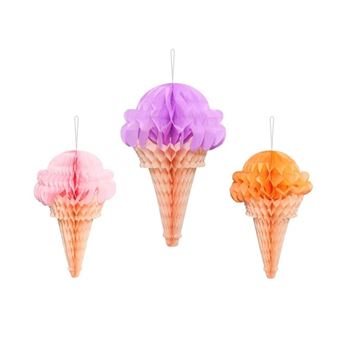 Imagen de Decoración Colgante Helados Mix papel (3 unidades)