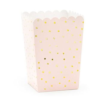 Picture of Cajas Palomitas Rosa Claro con Lunares Dorados (6uds)