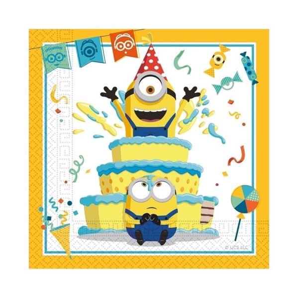 Imagen de Servilletas Minions Gru Villano Favorito papel 33cm (20 unidades)