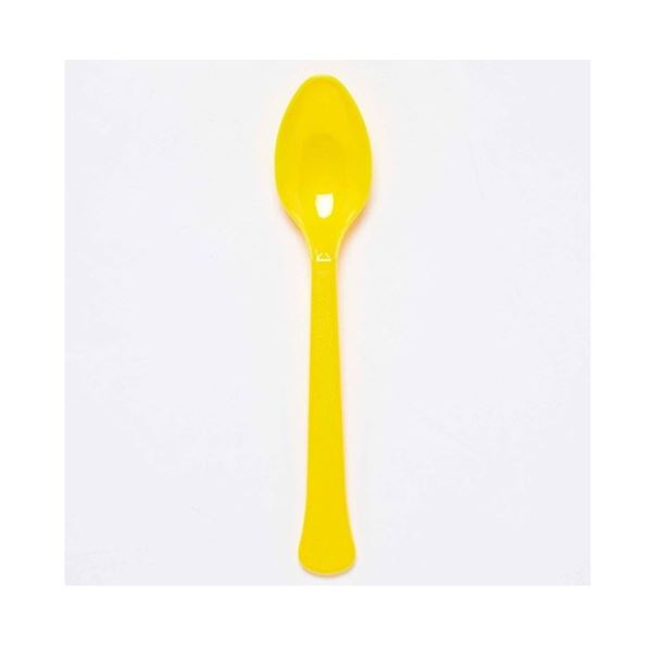 Imagen de Cucharas Amarillas Flor plástico 17cm (24 uds)