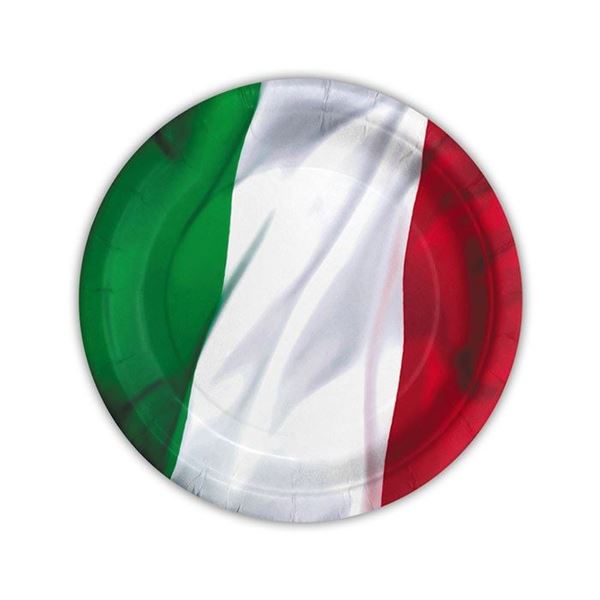 Imagen de Platos de Italia cartón 18cm (8uds)