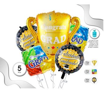 Picture of Set de Globos para Graduación Trofeo (5uds)