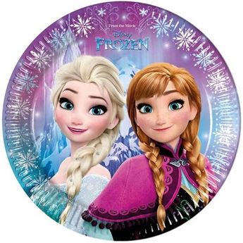 Imagen de Platos Fiesta Frozen cartón 23cm (8 unidades)