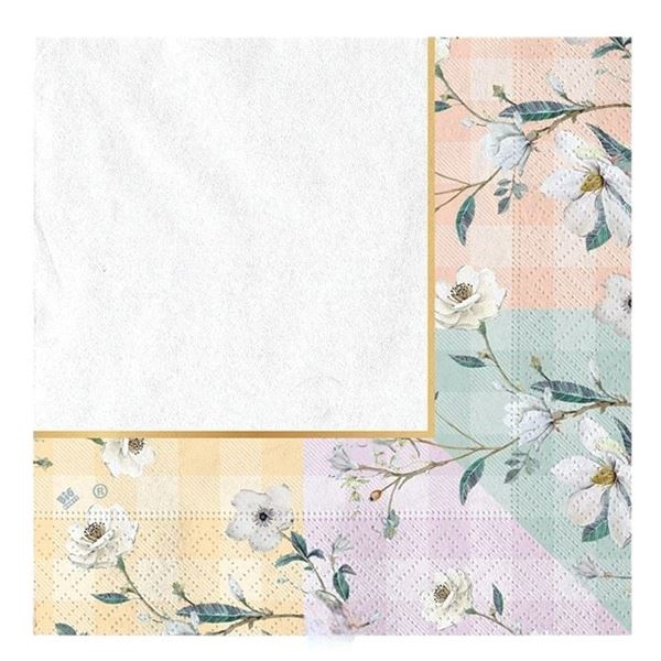 Imagen de Servilletas Floral Vichy papel (16uds)